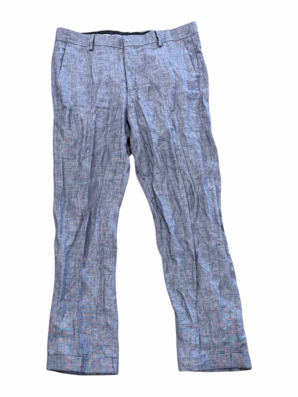 Murano Baird McNutt Blue 100% Linen Slim Fit Dress Pants 32x34